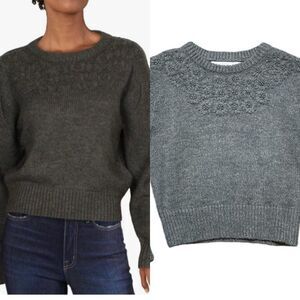 Astr Gray Textured Knit Sweater